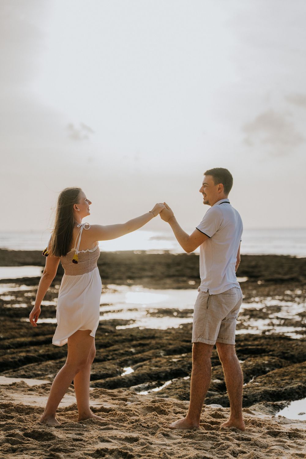 Romantic marriage proposal at Impossible Beach