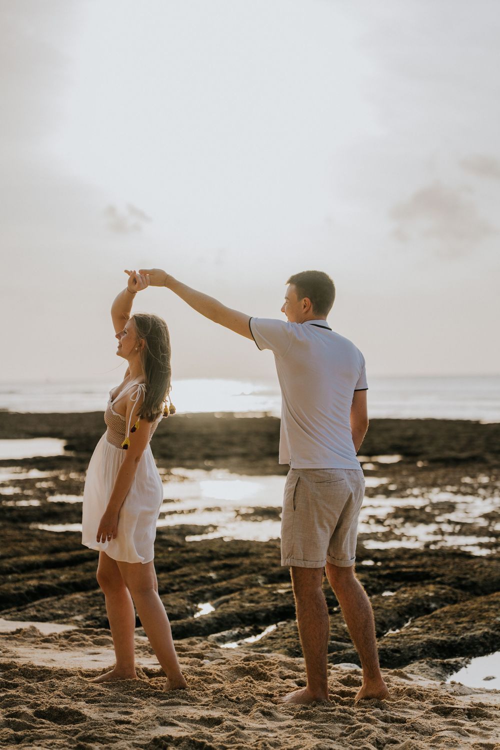 Romantic marriage proposal at Impossible Beach