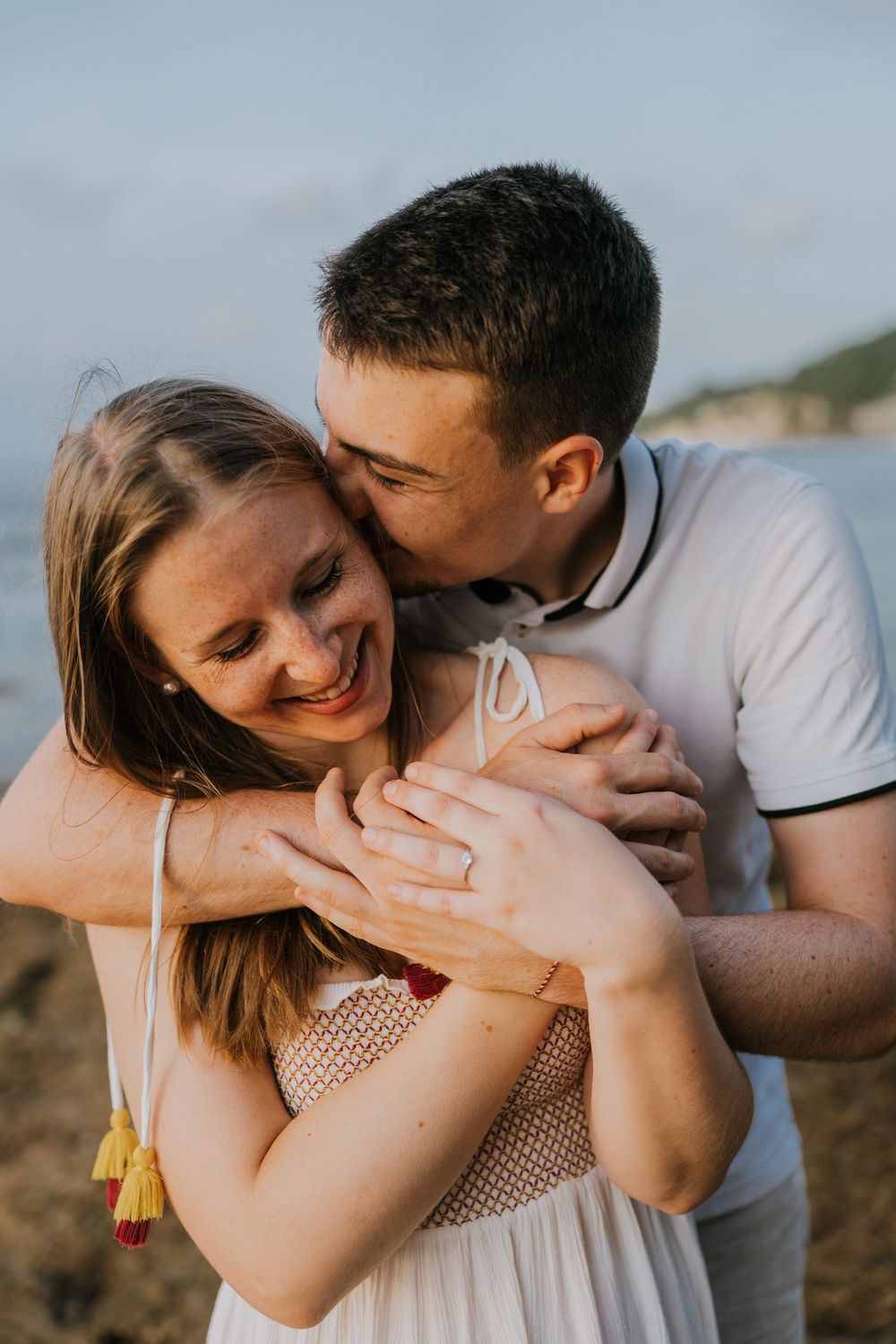 Romantic marriage proposal at Impossible Beach