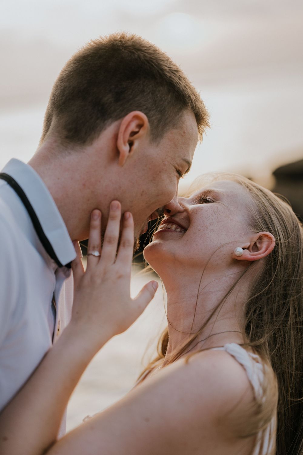 Romantic marriage proposal at Impossible Beach