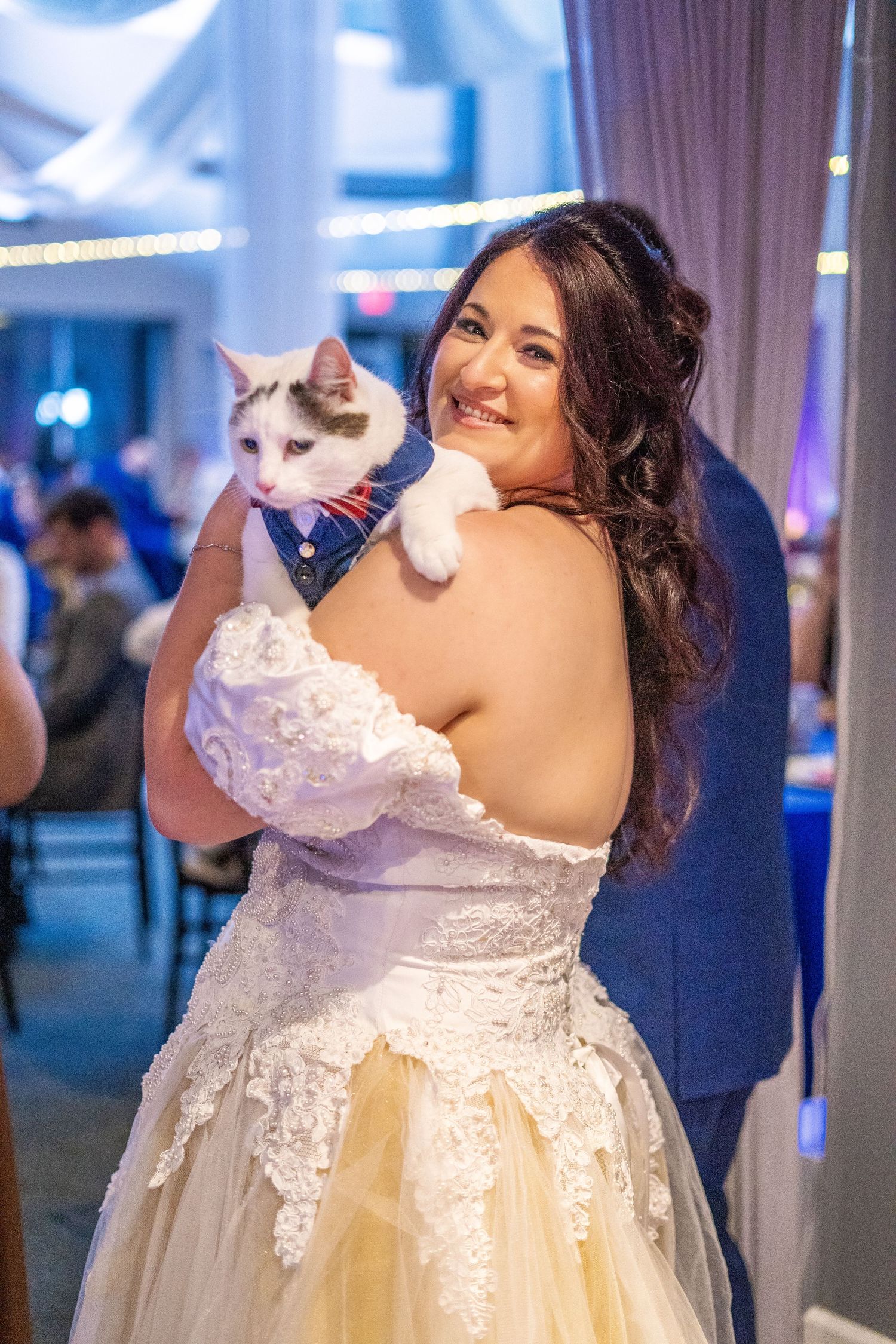 Channel Side Club in Palm Coast Florida. Wedding photography of Bride and groom with their pets.