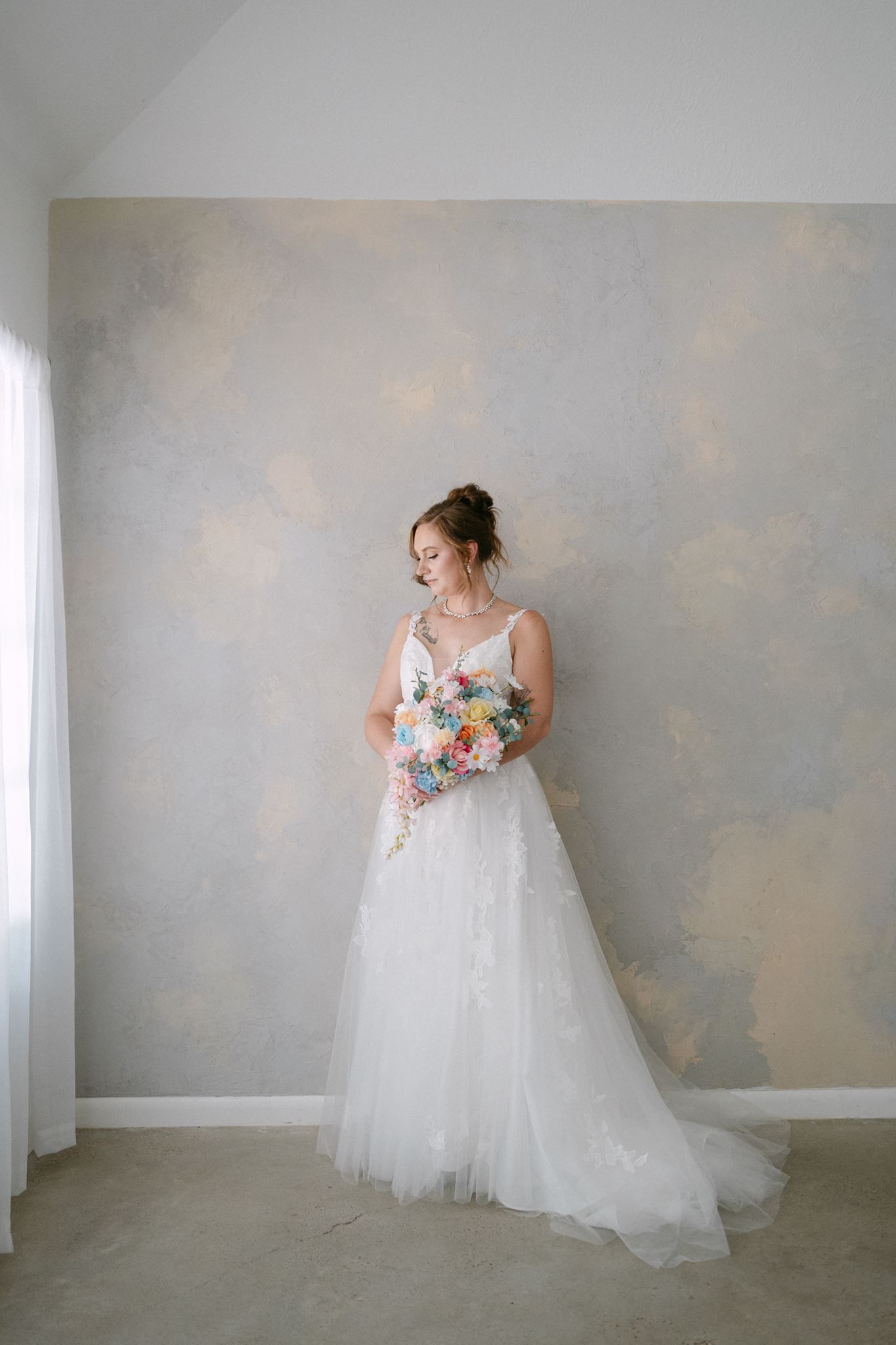 Bridal portraits at Oak Atelier in Conroe Texas.