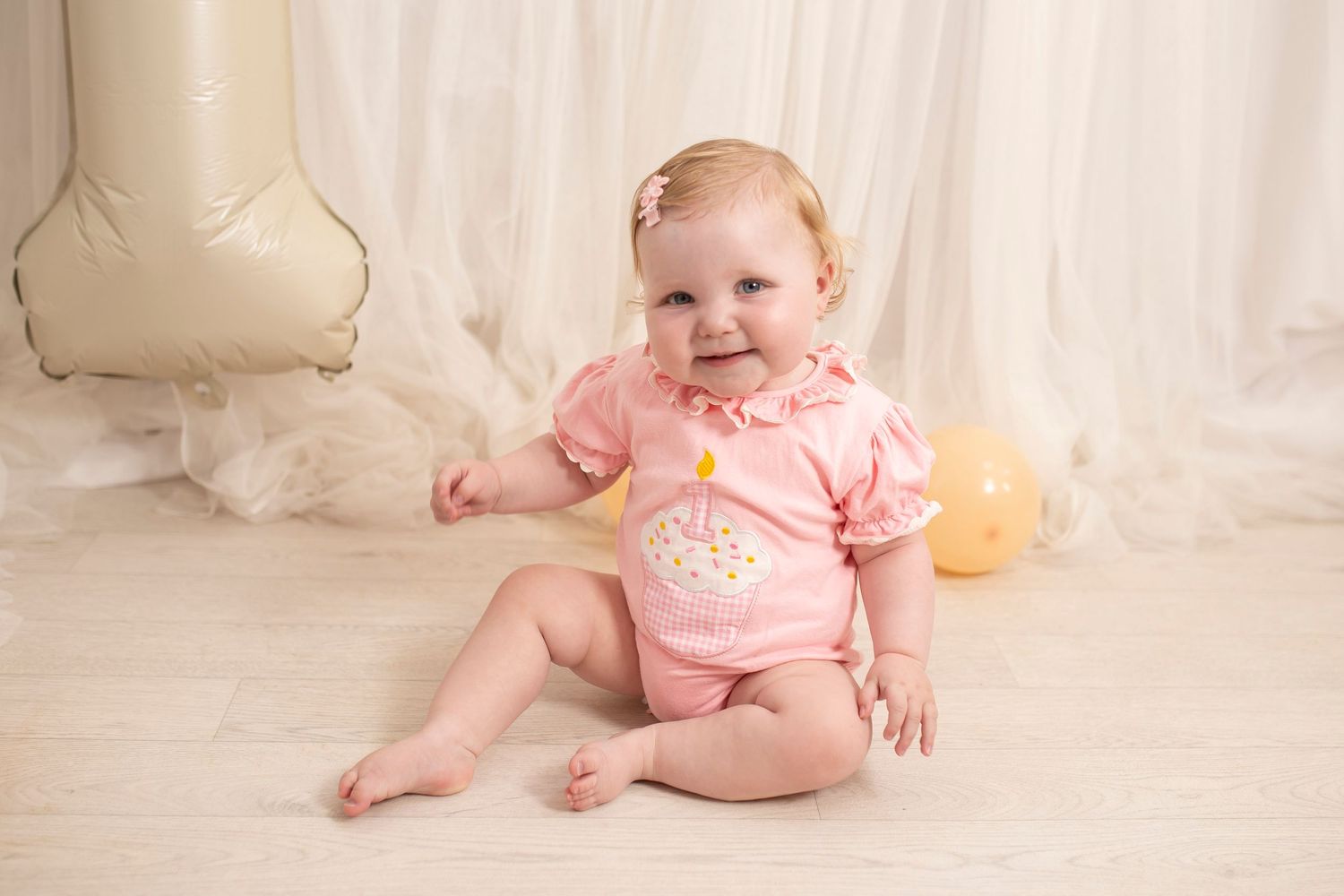 First birthday photoshoot at Little Wonderland Photography, Widnes, Cheshire