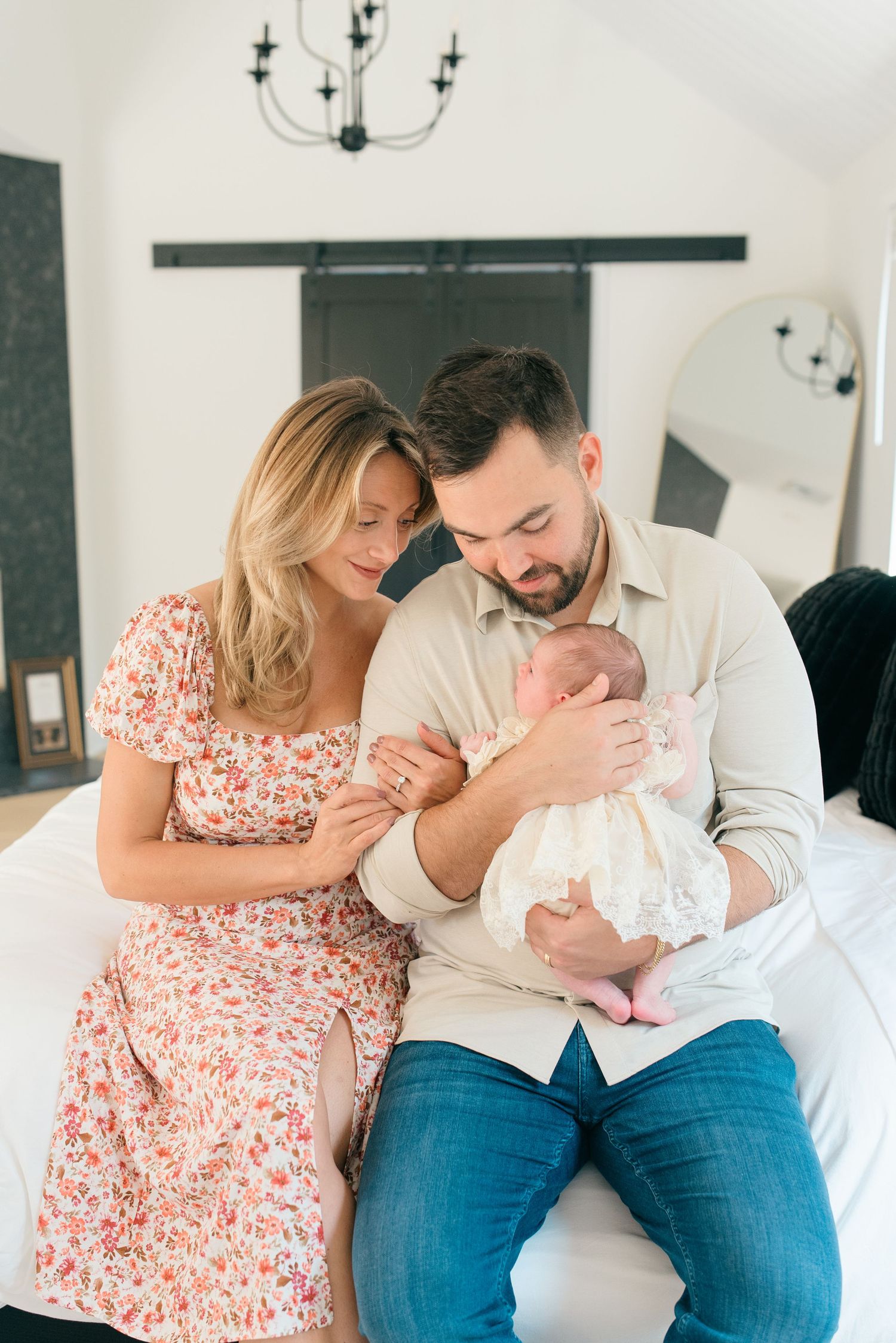 Classic studio newborn photography in Monmouth County NJ showing authentic, effortless family moments.