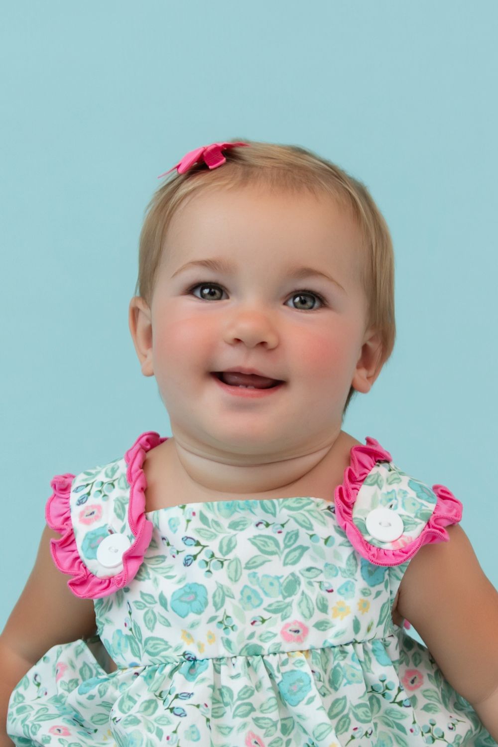 One year old girl classic portrait solid backdrop Nashville photographer