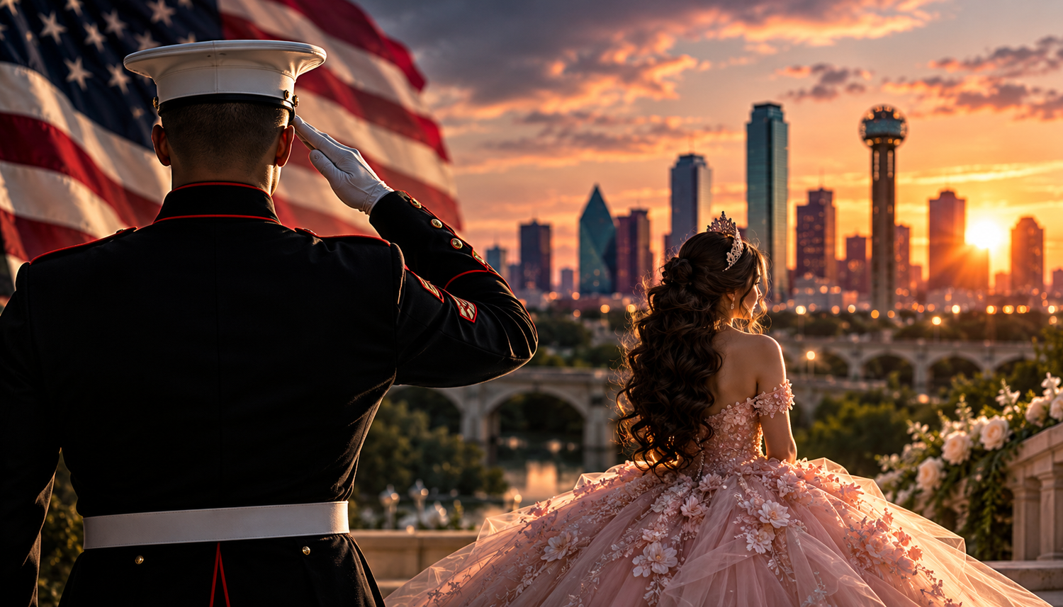 Golden Fotolilly lotus logo with Thank You for Your Service honoring veterans and military families throughout North Texas communities.