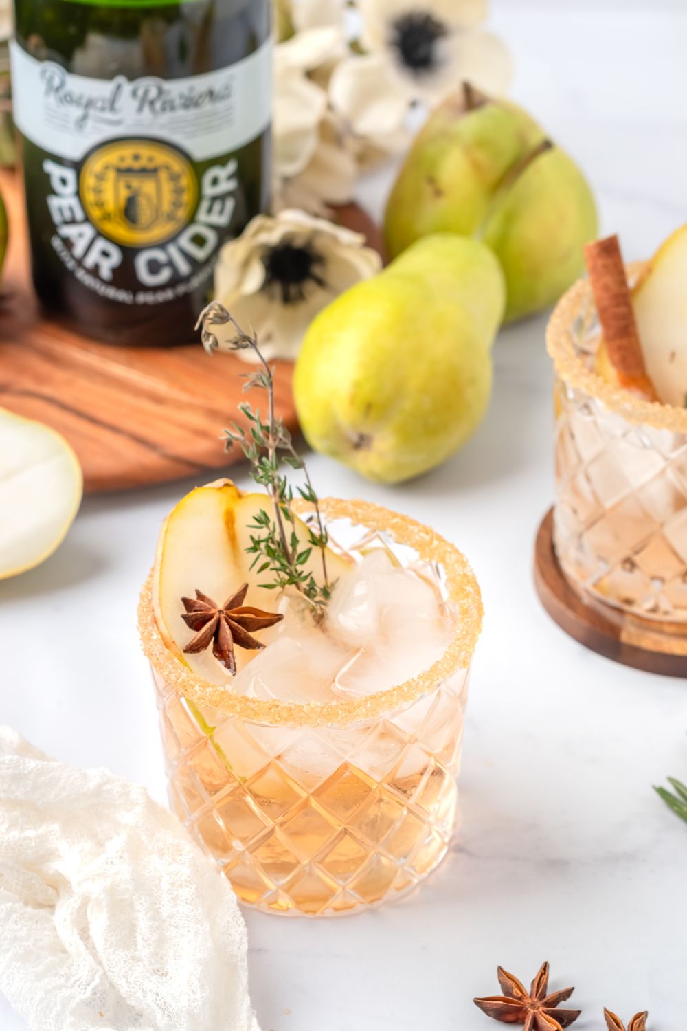 Harry and David Pear Cider Glass