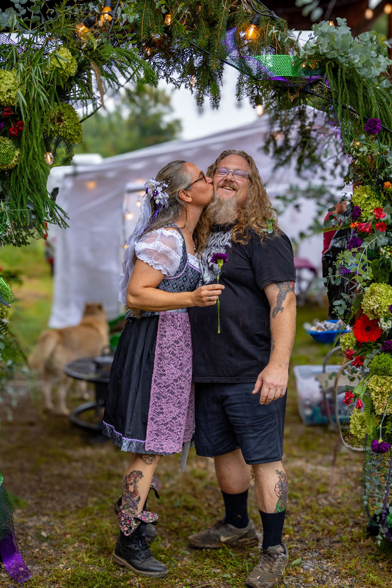 A couple celebrating their anniversary under
