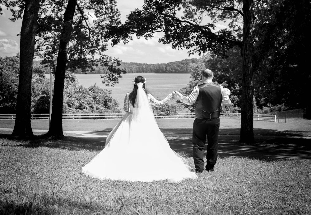 Couple smiling together during their wedding portrait session with a Chattanooga wedding photographer