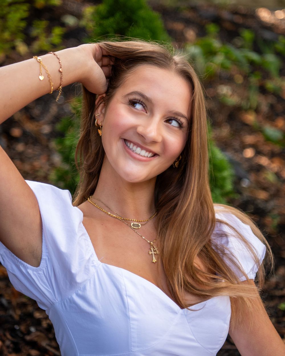 senior summer dress flowers Pittsburgh white Pittsburgh Dance Photographer
