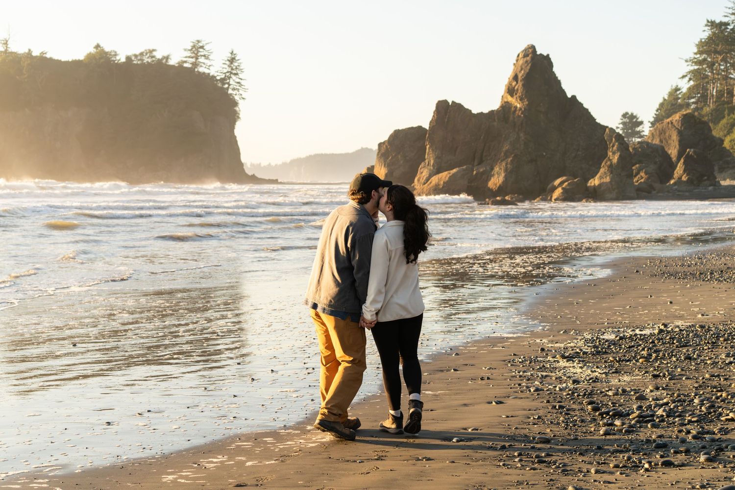 Surprise proposal at Ruby Beach, Captured by Savvy Photography.