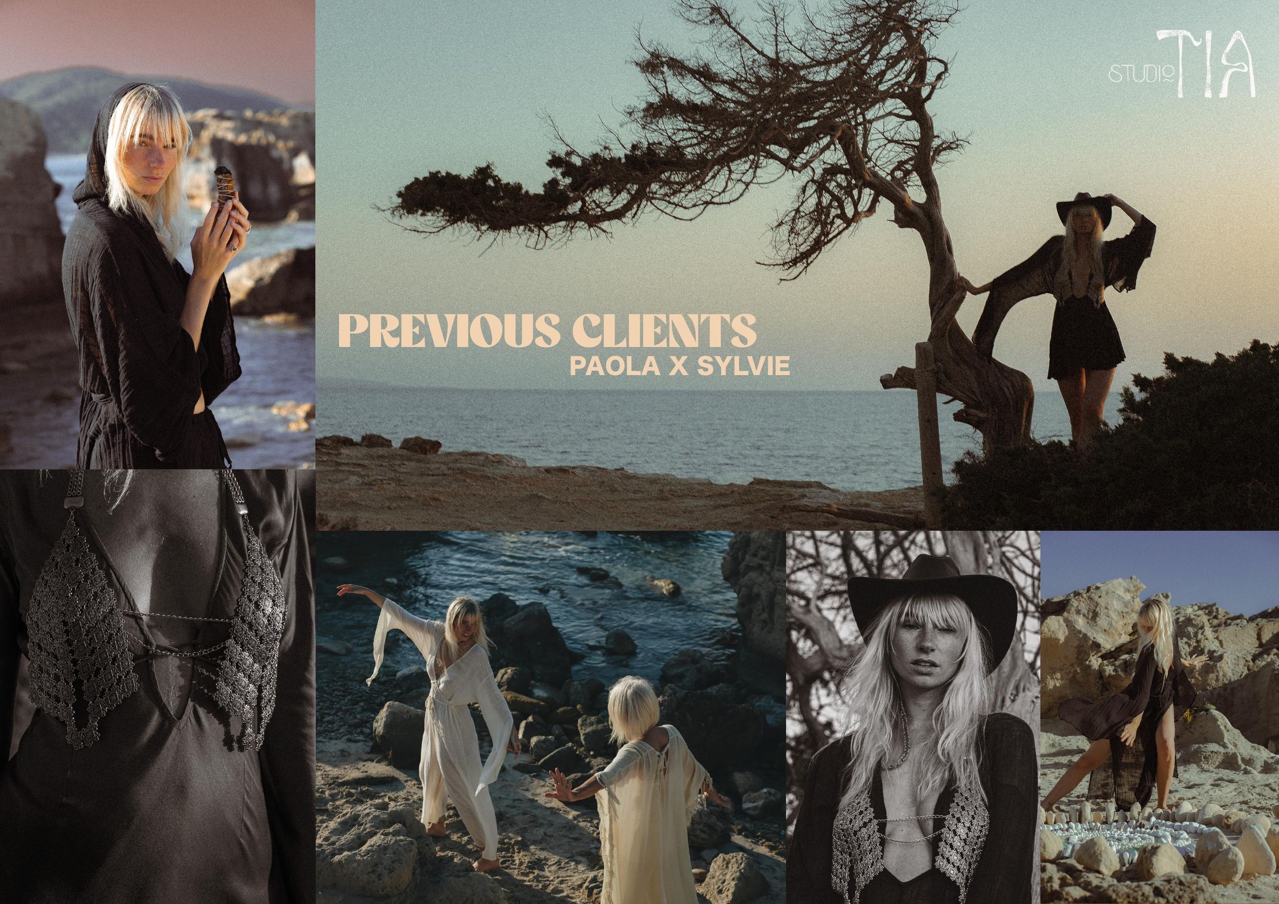 Collection of portfolio images showing various outdoor photoshoots and client work.