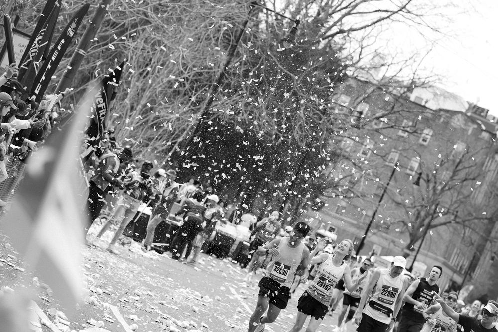 Boston Marathon cheer zone.