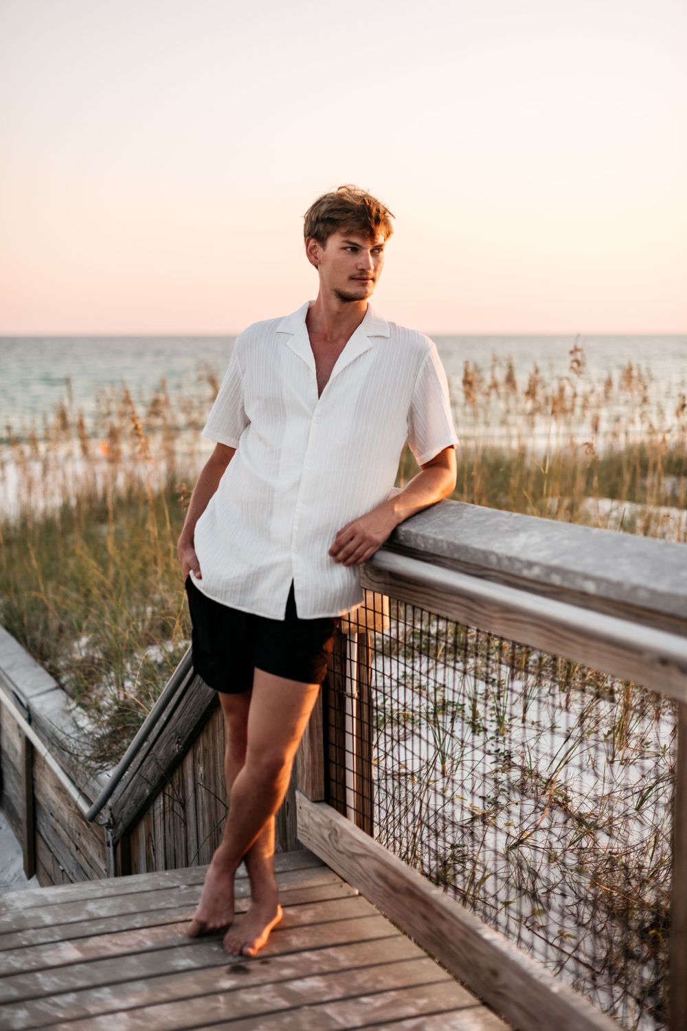 Men's senior portrait photography along the Henderson Beach State Park coast