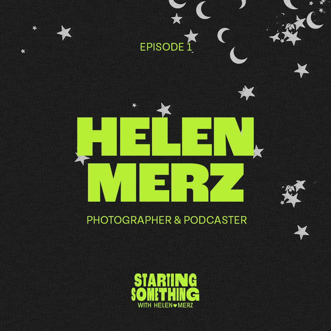 A dark sky with white crescent moons and stars scattered above green text reading 'Starting Something'.