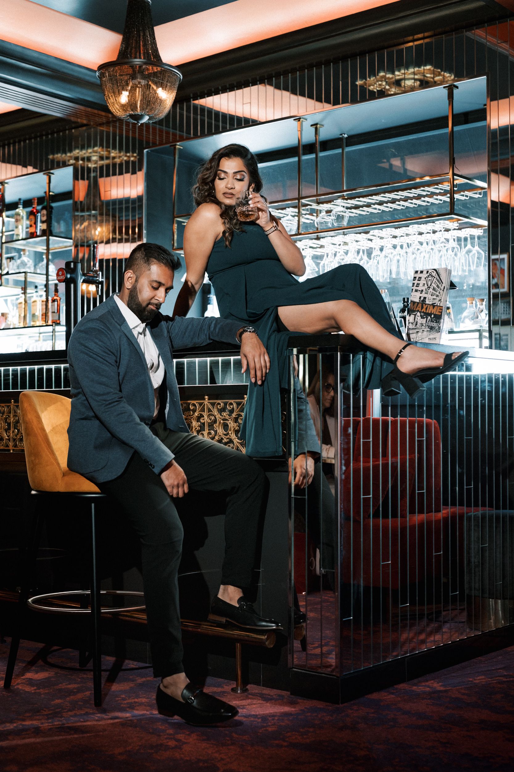Portugal wedding photographer captures engagement photoshoot at Maxime Hotel Lisbon, with cinematic & editorial photo style