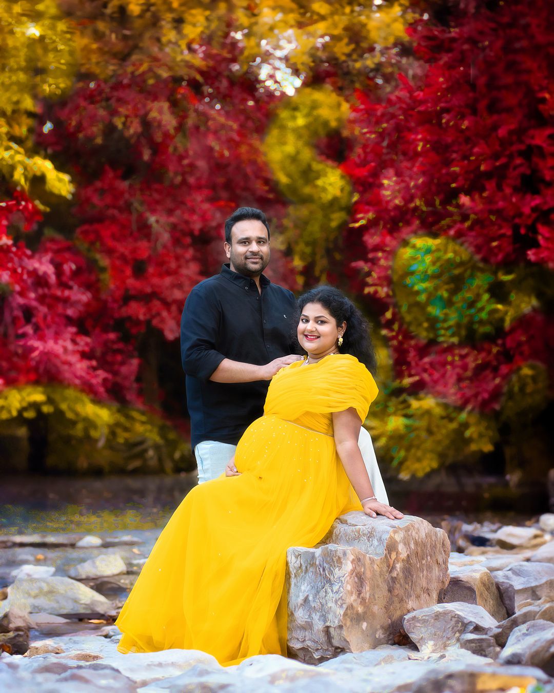 Frisco maternity photography, Bhaire Photography, intimate studio session highlighting mother’s glow.