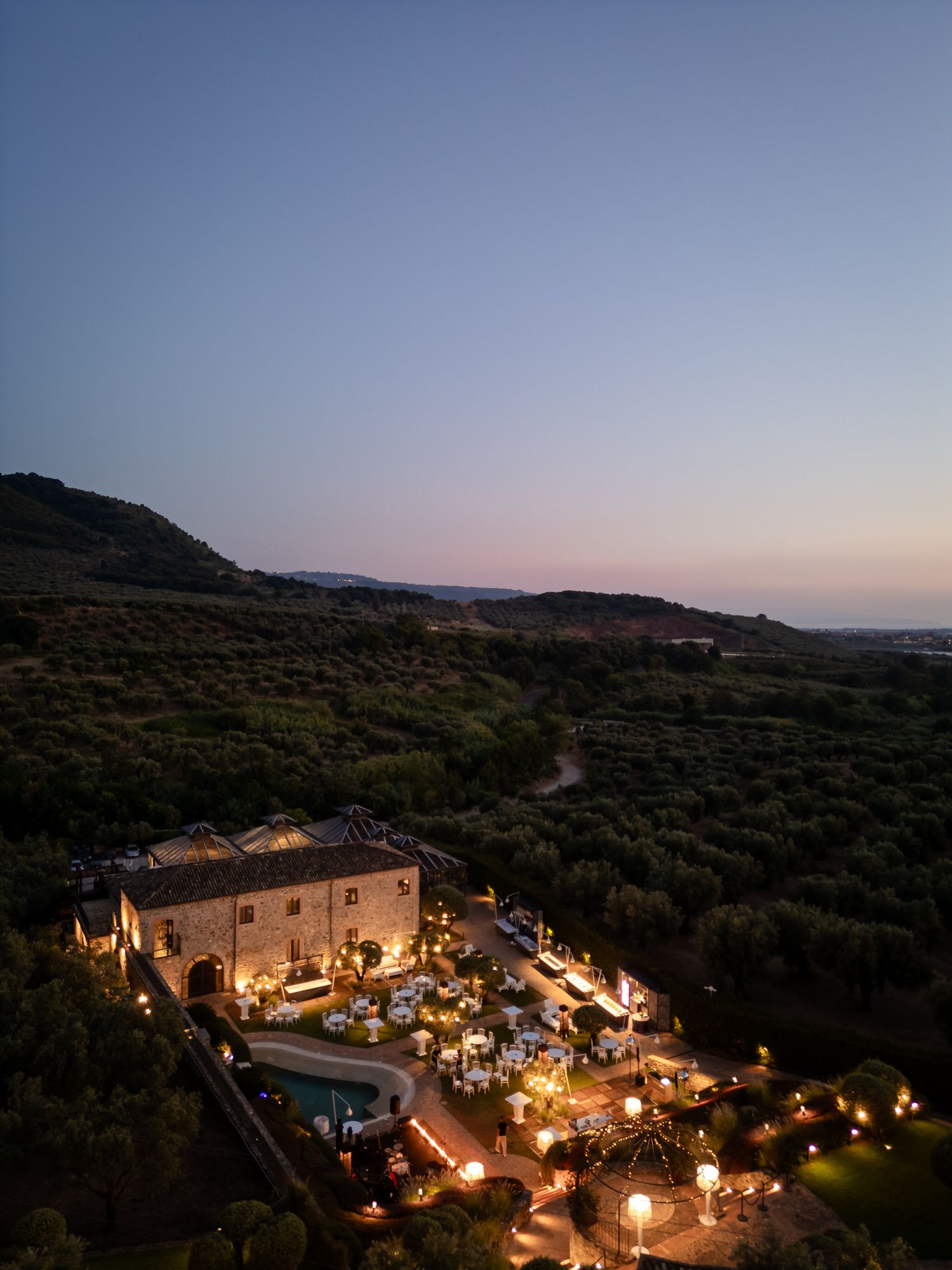 Tenuta delle Grazie Calabria luxury wedding venue drone view