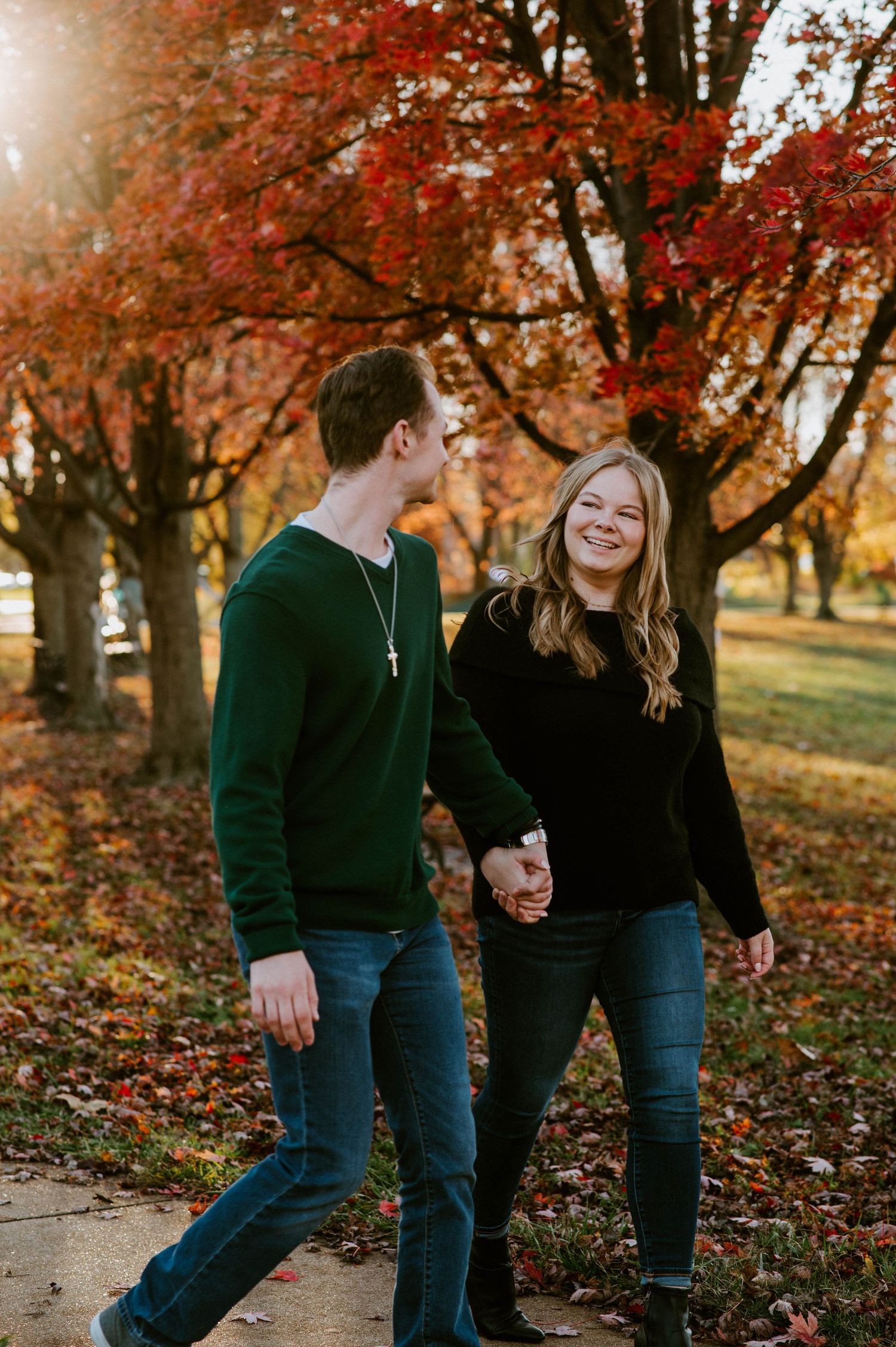 Forest Park Engagement Photography, Fall session, The Muny Photographer