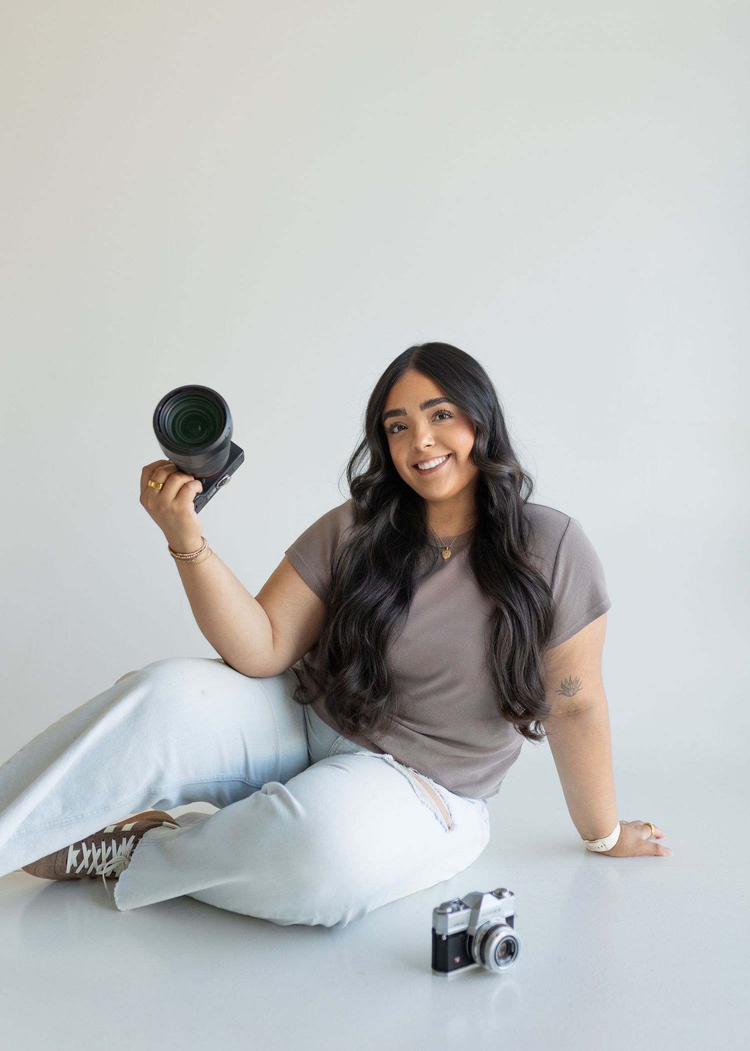 Self portrait photography. Natural light, studio photography, candid moments, lifestyle photography, branding photography, warm tones