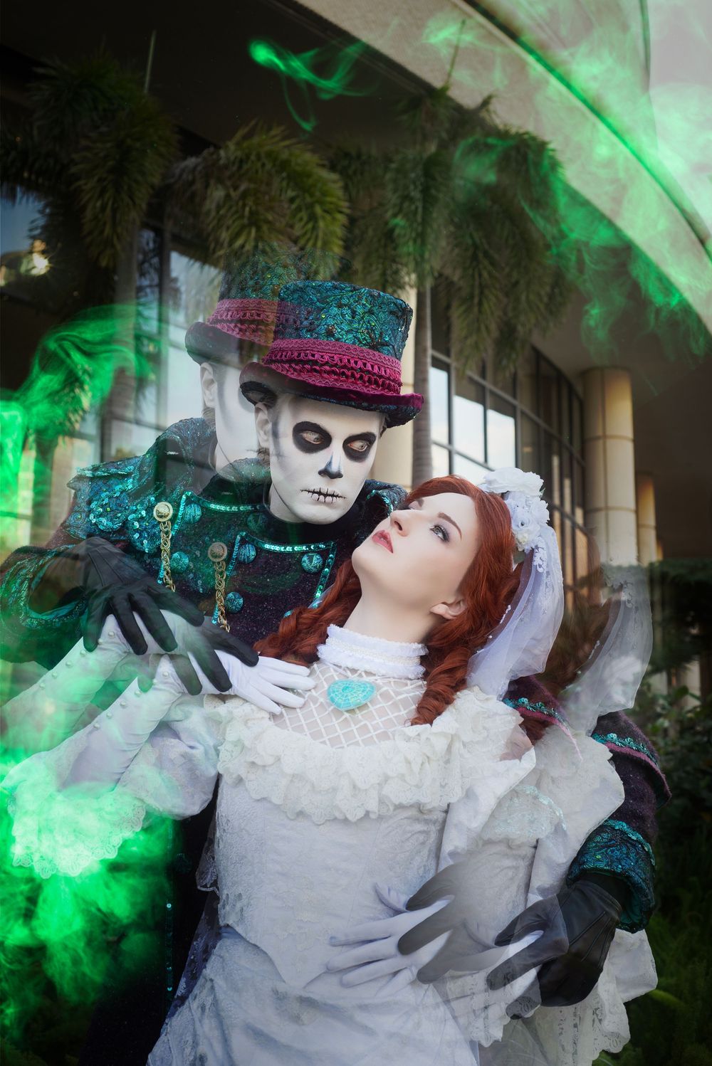 Disney's Haunted Mansion Duo Cosplay photography session at Megacon showcasing dramatic and cinematic posing