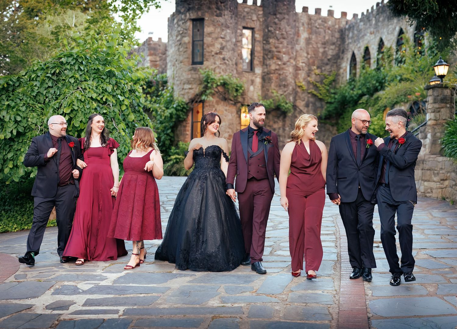 Bridal party group photos at a non-traditional wedding in NSW, photographed by Wollongong wedding photographer Serene Coleman.