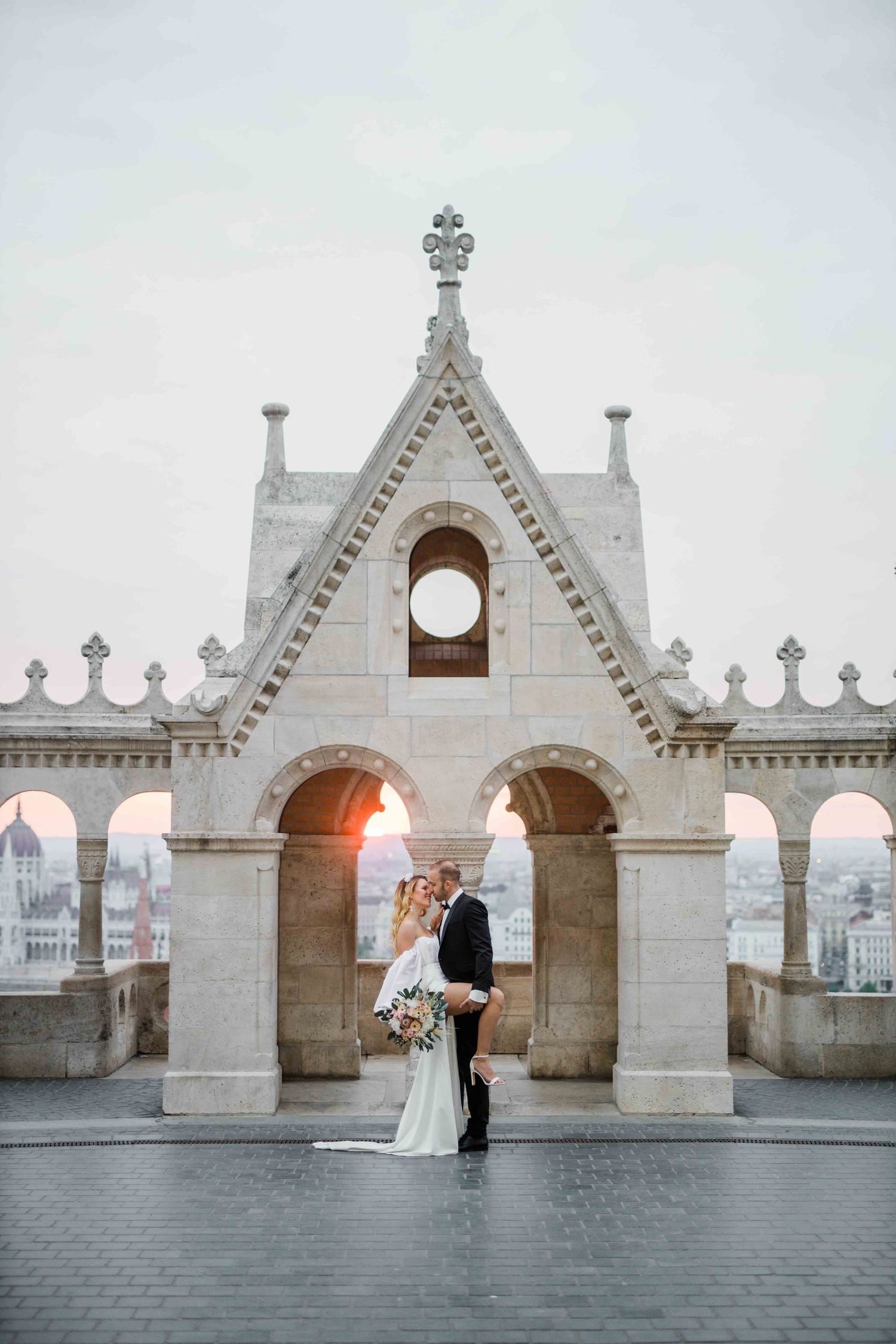 Sunrise photoshoot at Fisherman’s Bastion with soft morning light