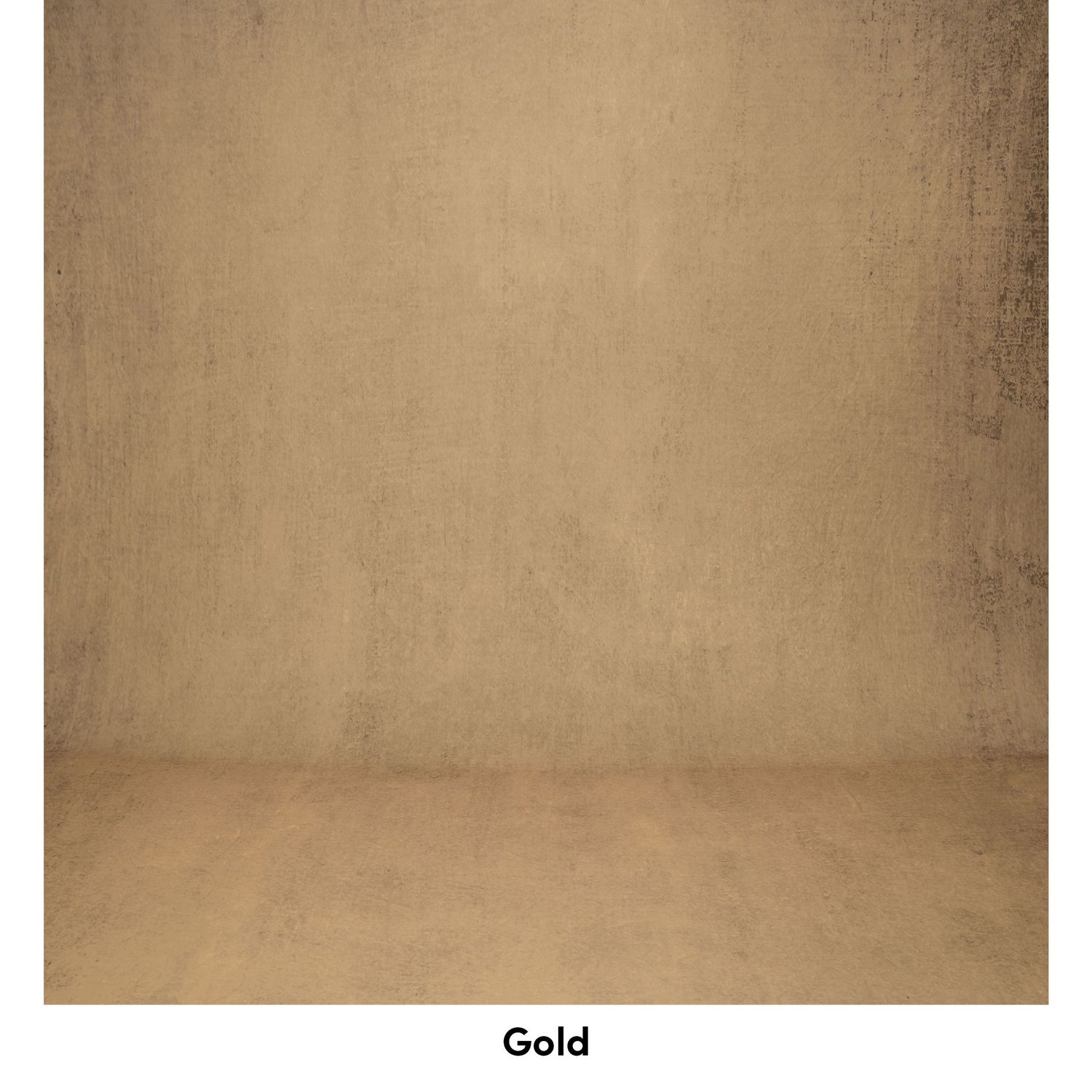 Warm gold-toned studio backdrop with subtle gradient and textured surface.