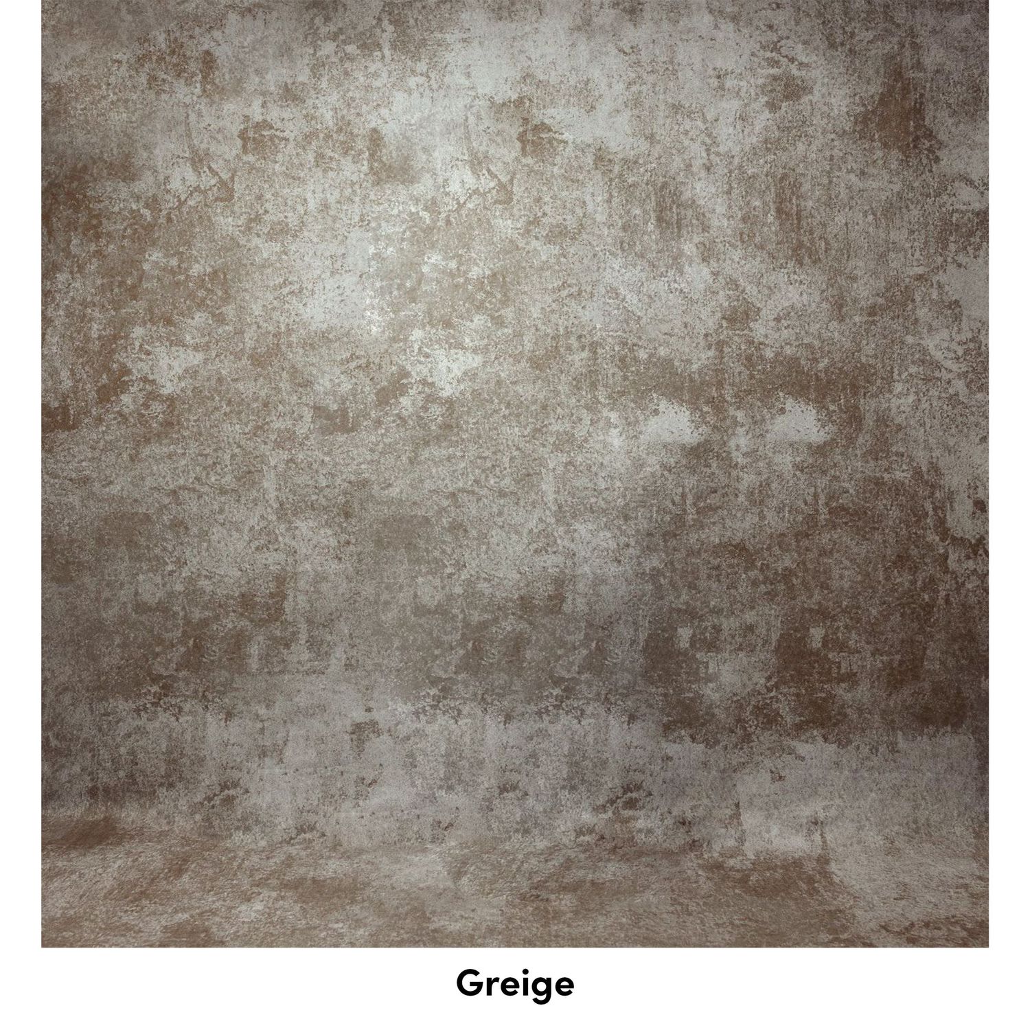 Distressed greige wall texture with vintage patina and mottled surface effects.