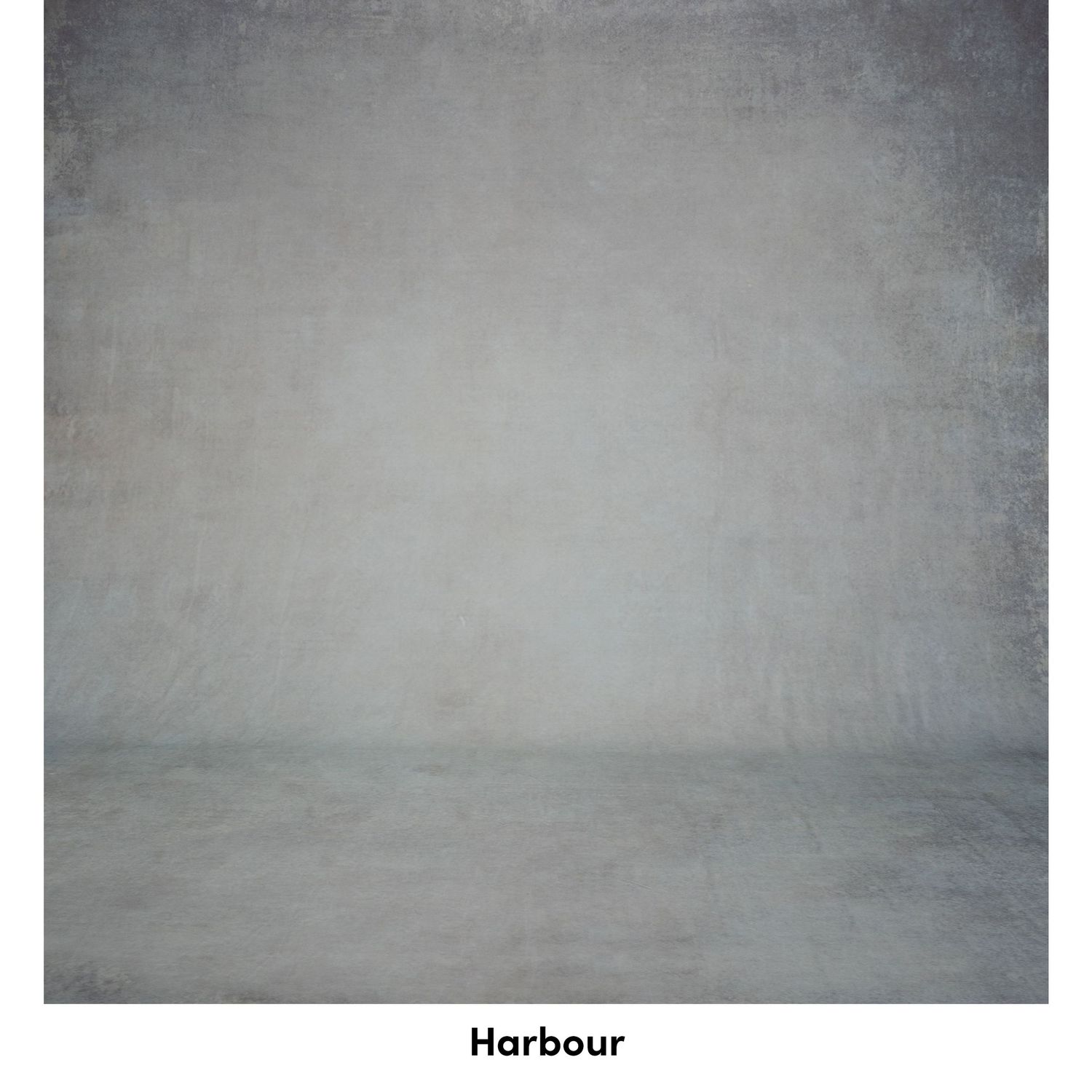 Cool harbor gray studio backdrop with airy atmospheric lighting and smooth gradient.