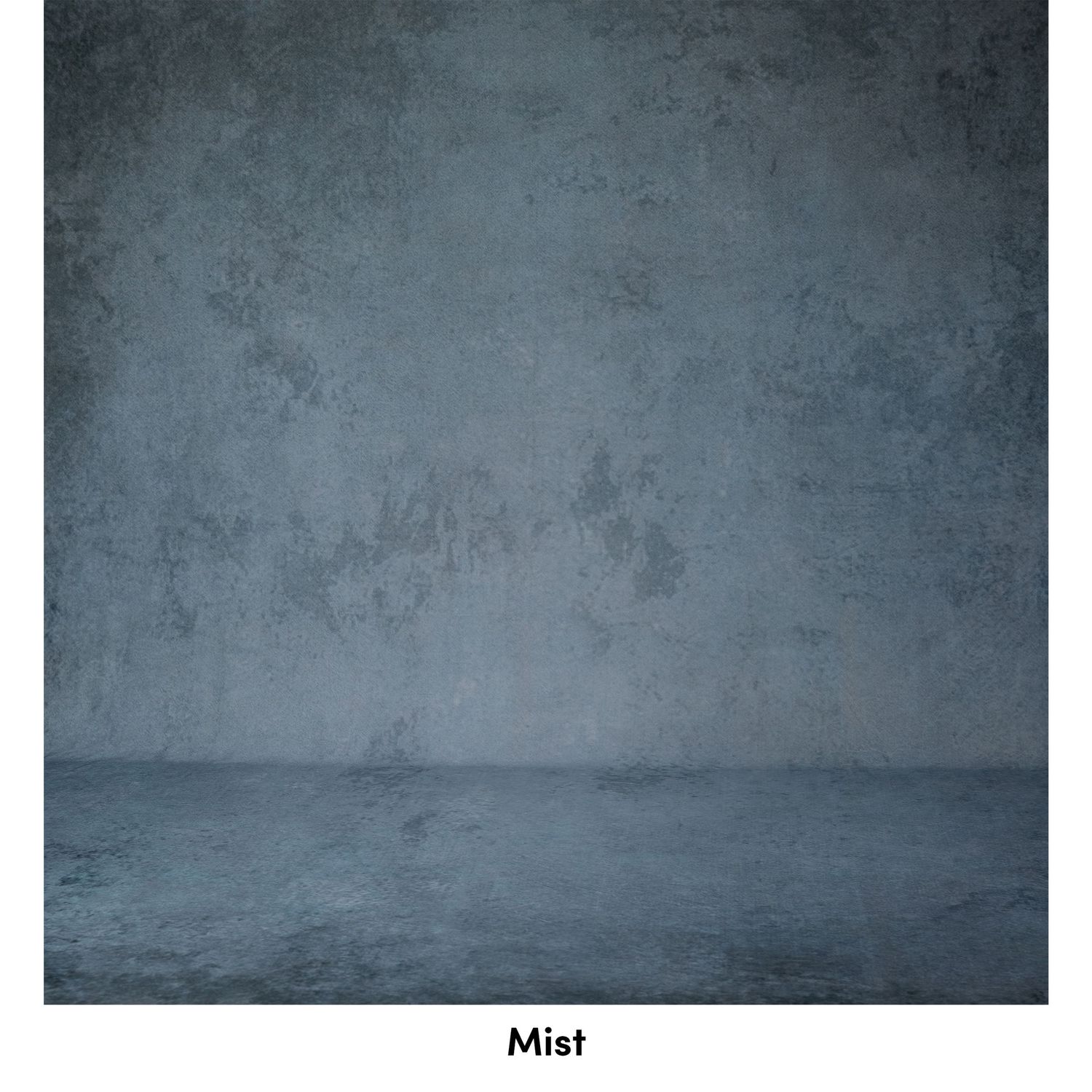 Misty gray abstract background with textured gradient and dark atmospheric horizon effect.
