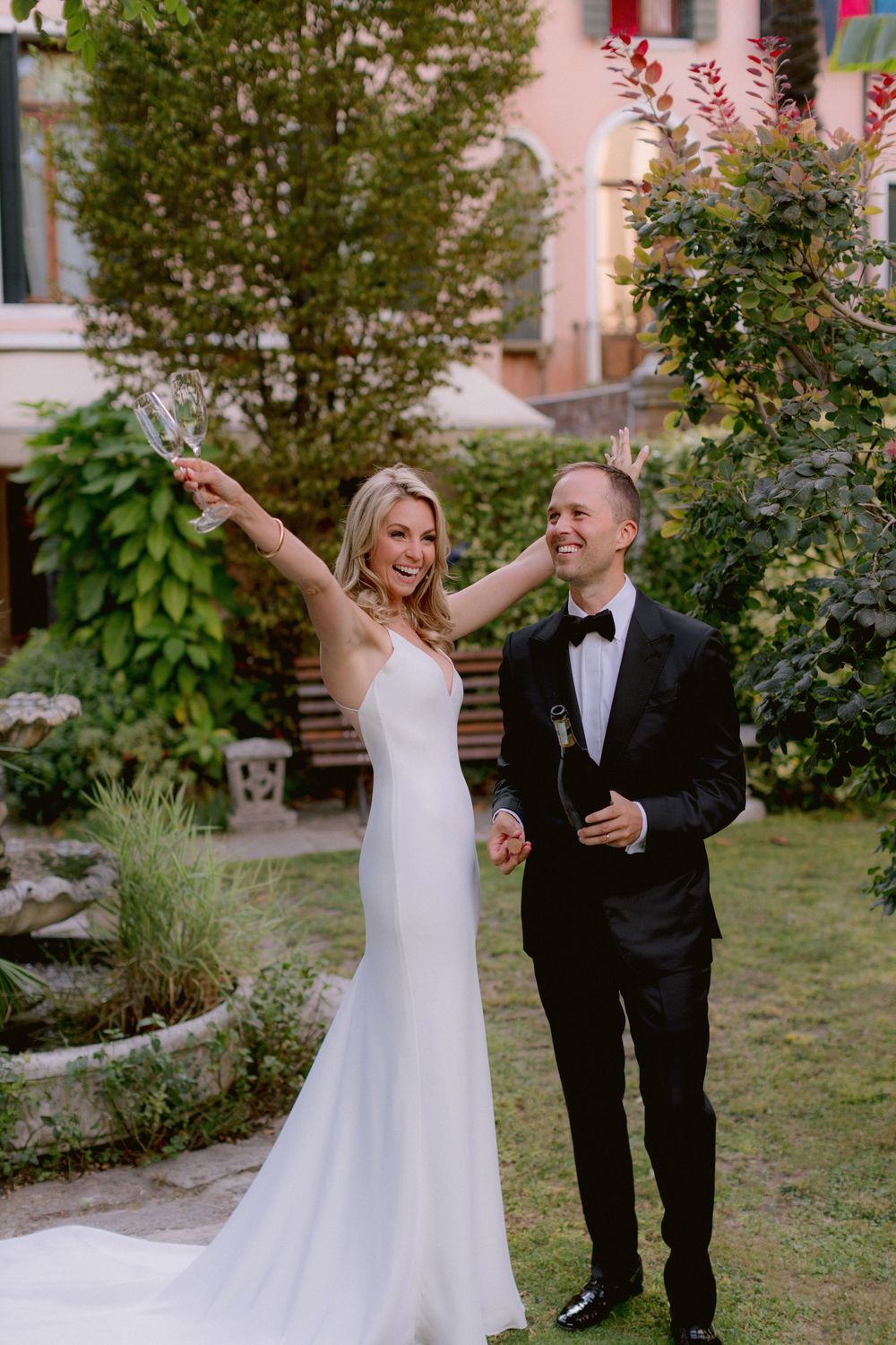 Wedding ceremony at a secret garden in Venice