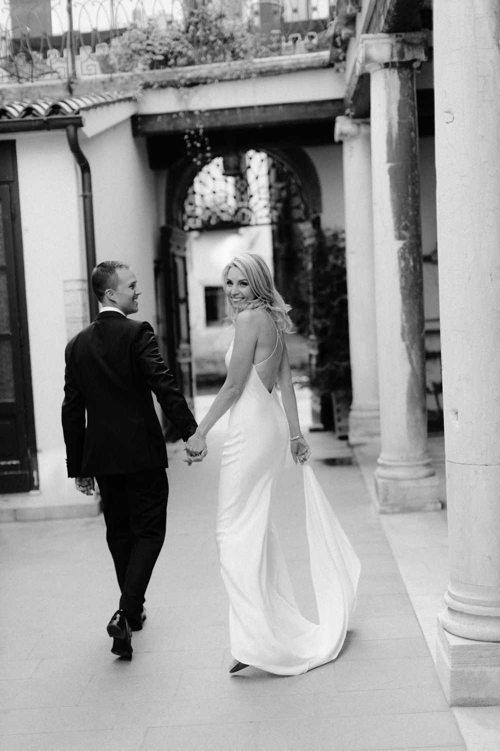 Wedding ceremony at a secret garden in Venice