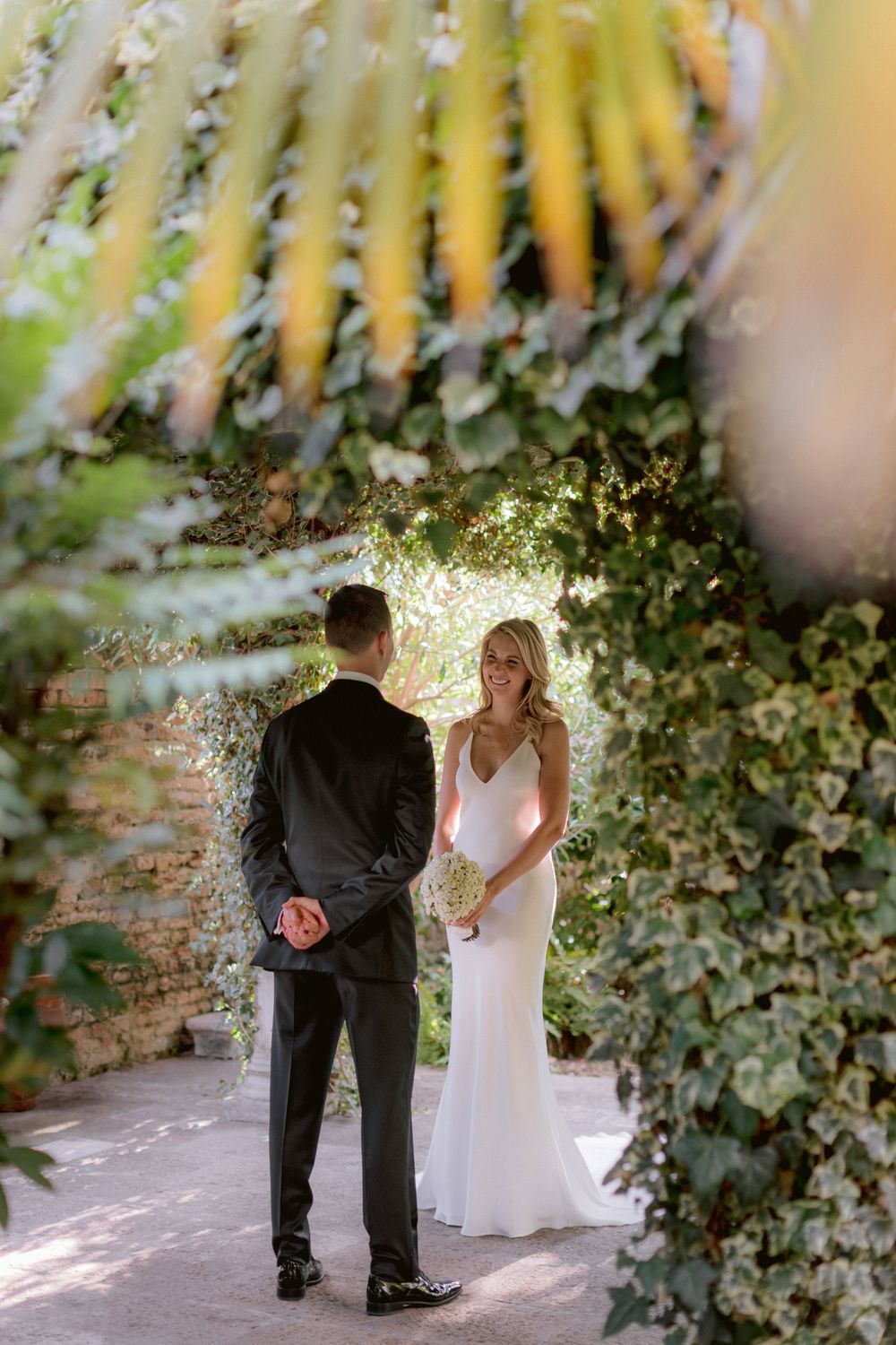 Wedding ceremony at a secret garden in Venice