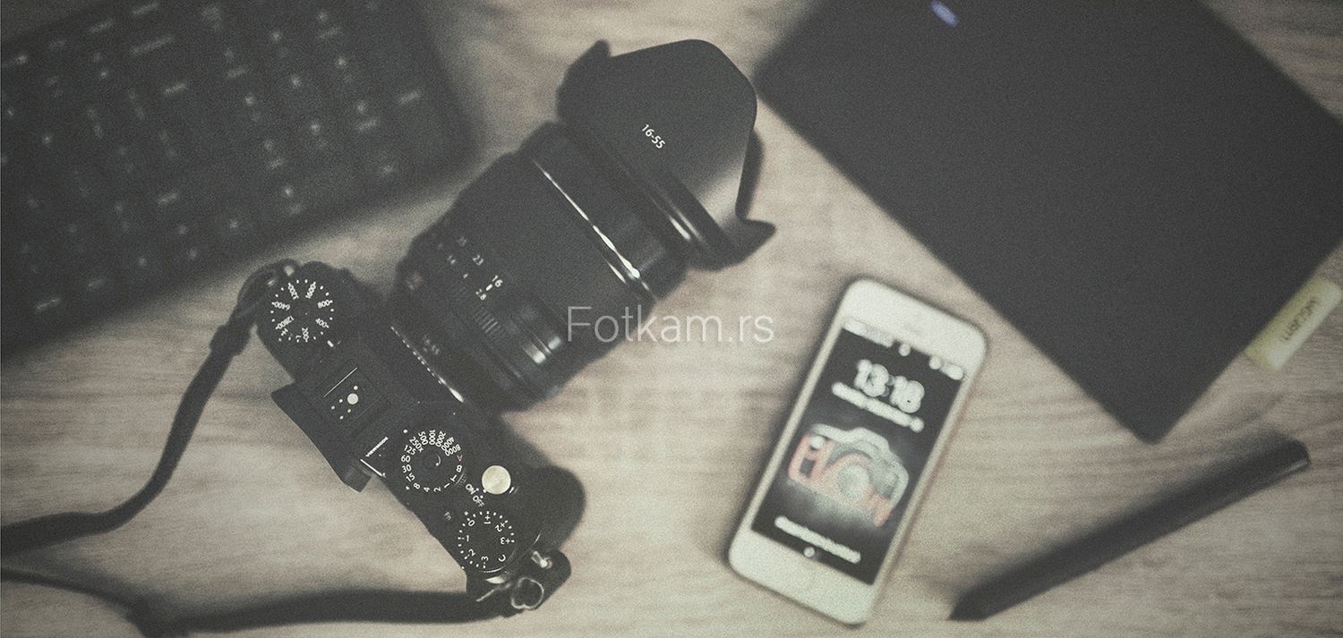 Fotografija Fujifilm X-T2 i Iphone u vidu koncepta za fotografe