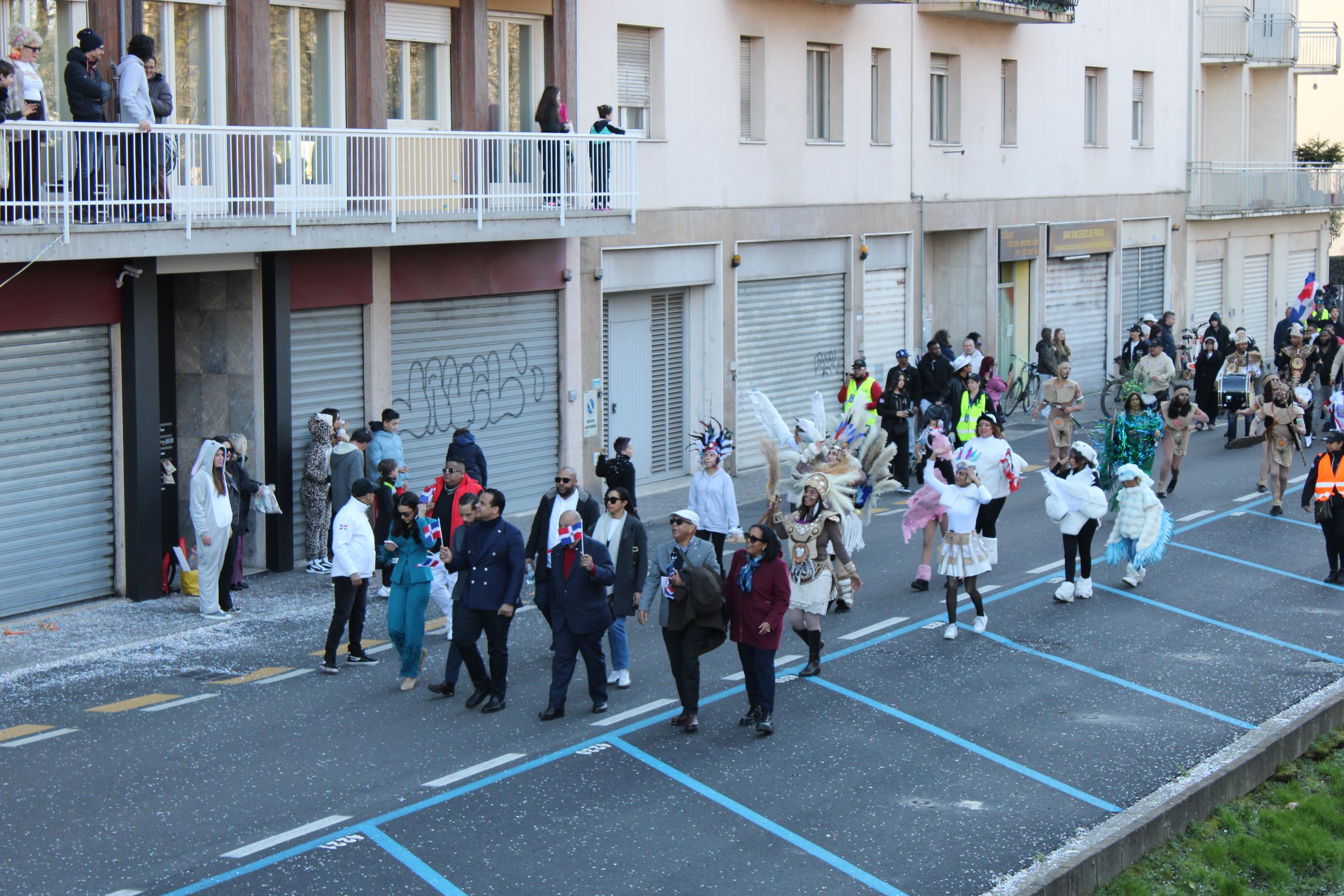 Treviso Carnival Parade 2026. The Cultural Association “Yo Soy Dominicano Aquí y Allá” of the Dominican Republic with the show “Quisqueya”.