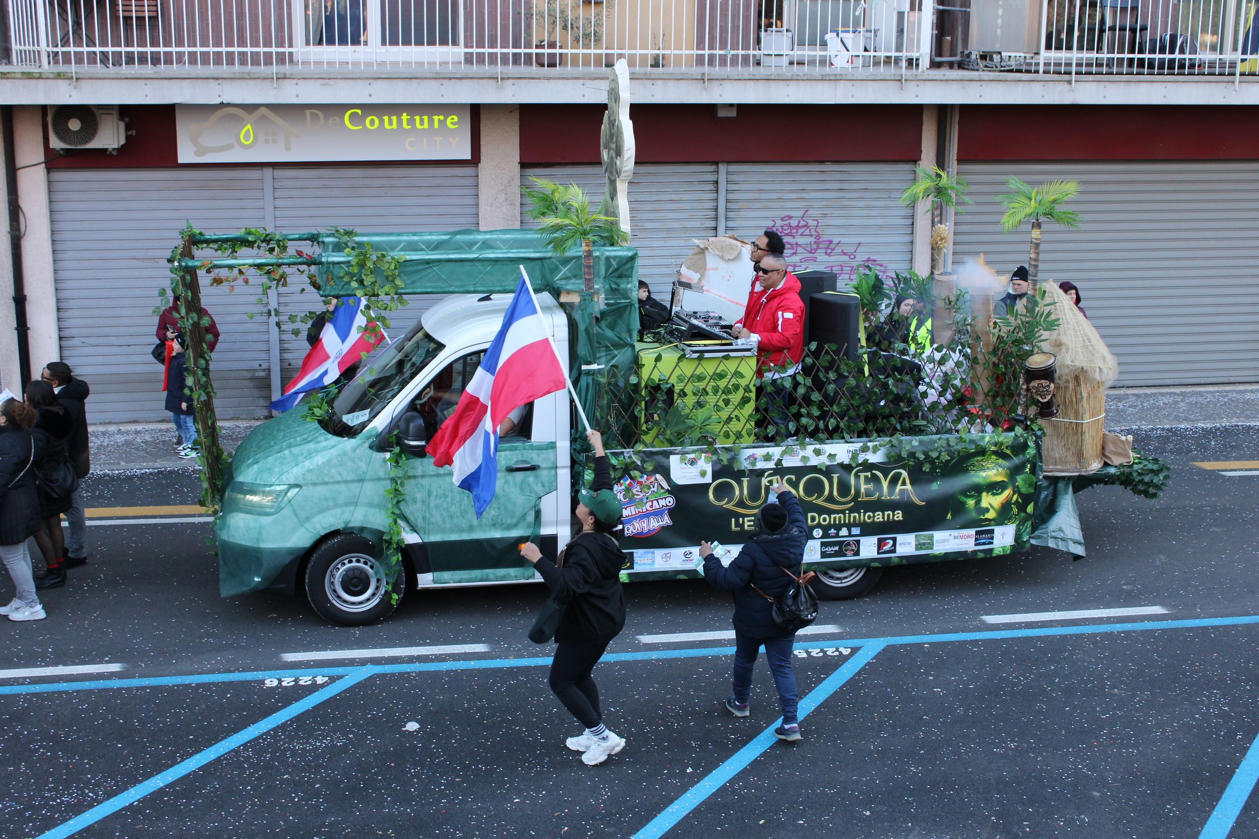 Treviso Carnival Parade 2026. The Cultural Association “Yo Soy Dominicano Aquí y Allá” of the Dominican Republic with the show “Quisqueya”.