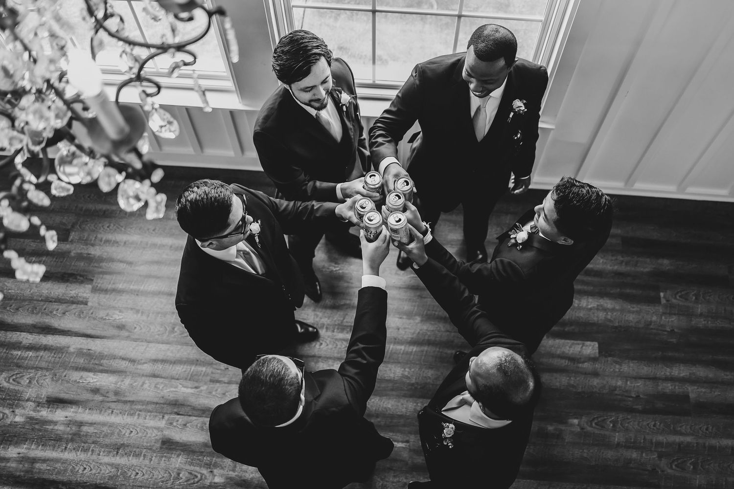 Editorial groom portrait before ceremony at Firefly Gardens in Midlothian Texas