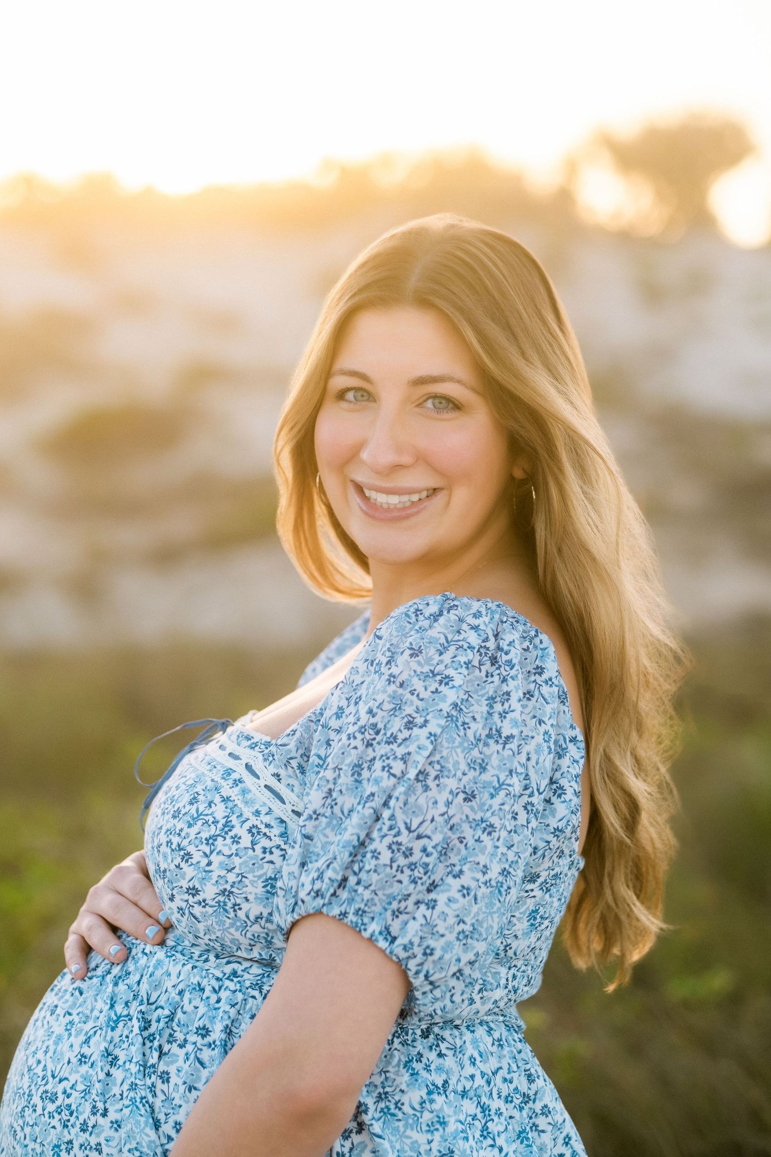 Jacksonville Florida maternity photographer capturing golden hour portraits at Guana Preserve Ponte Vedra