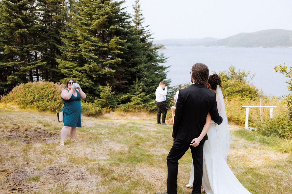 Private land wedding ceremony in Trinity by Newfoundland documentary style wedding photographer Kaitlyn Yvette
