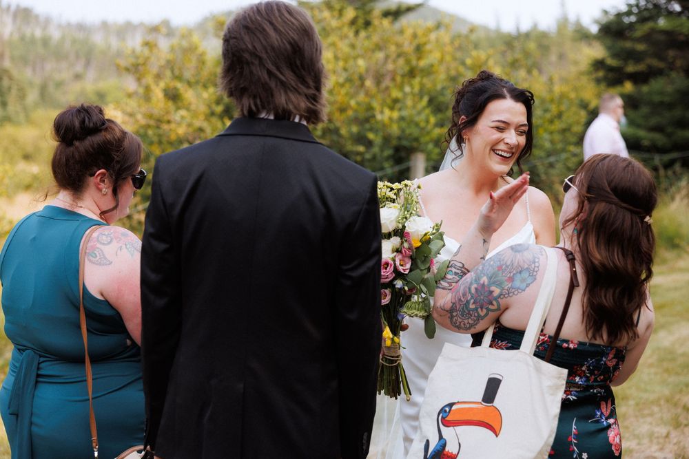 Private land wedding ceremony in Trinity by Newfoundland documentary style wedding photographer Kaitlyn Yvette