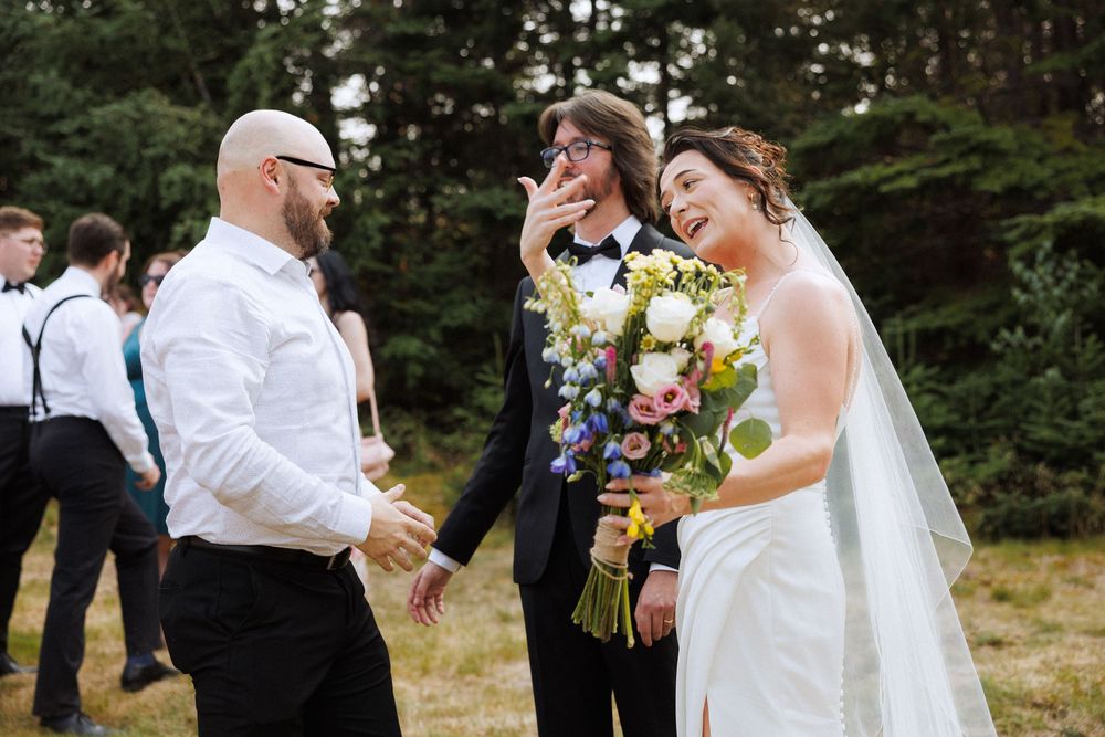 Private land wedding ceremony in Trinity by Newfoundland documentary style wedding photographer Kaitlyn Yvette