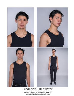 Professional male actor comp card image for casting and modeling portfolios in Charleston