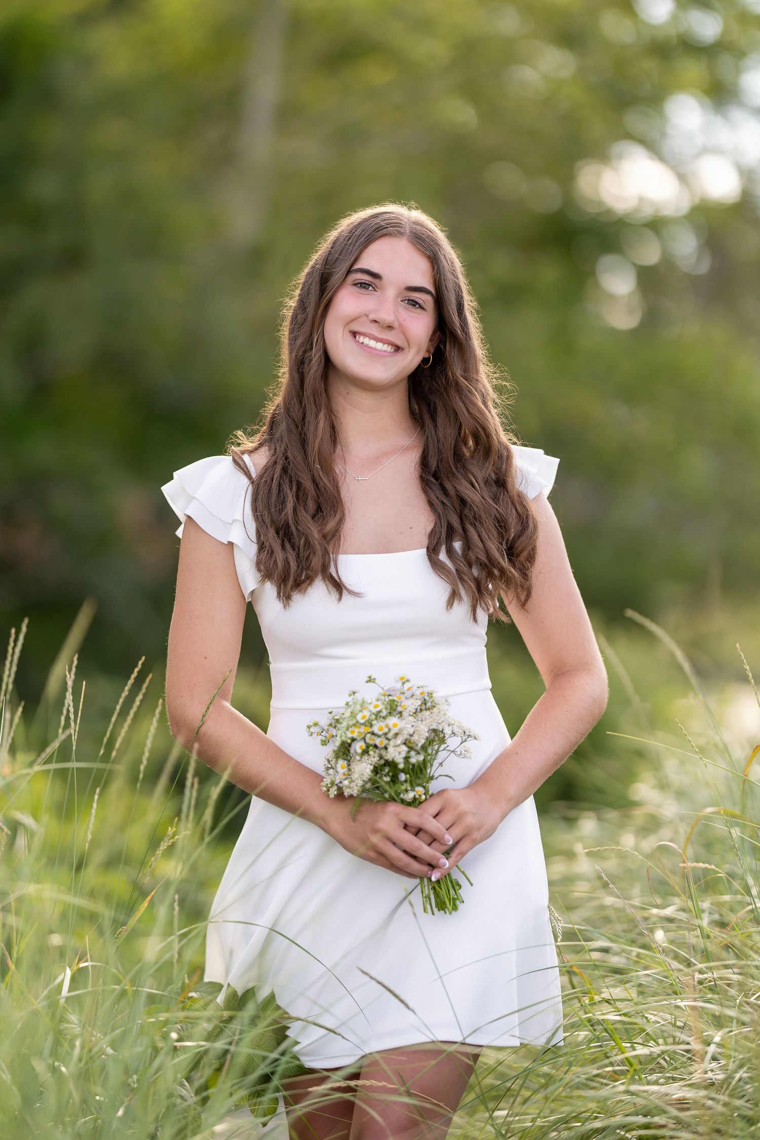 Senior portrait sunset New Castle, New Hampshire