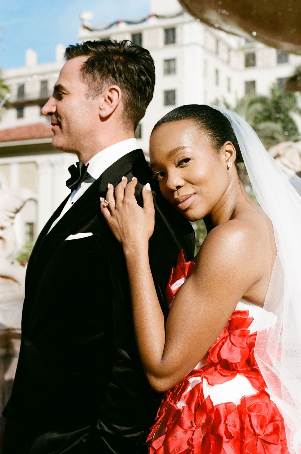 Bride and Groom Candid moment at The Breakers Hotel Palm Beach