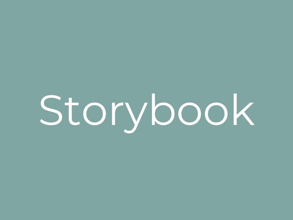 White text reading 'Storybook' on a teal background.