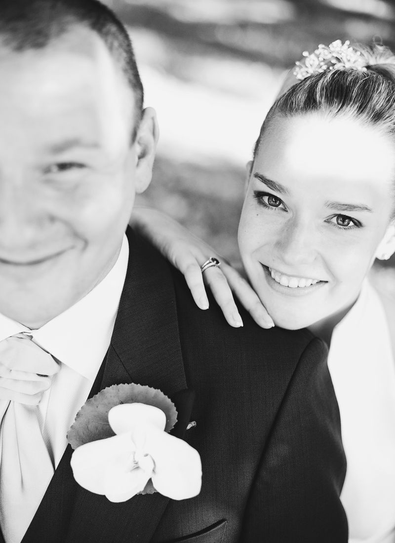 Bride and groom portrait during their wedding at Château de Santeny near Paris