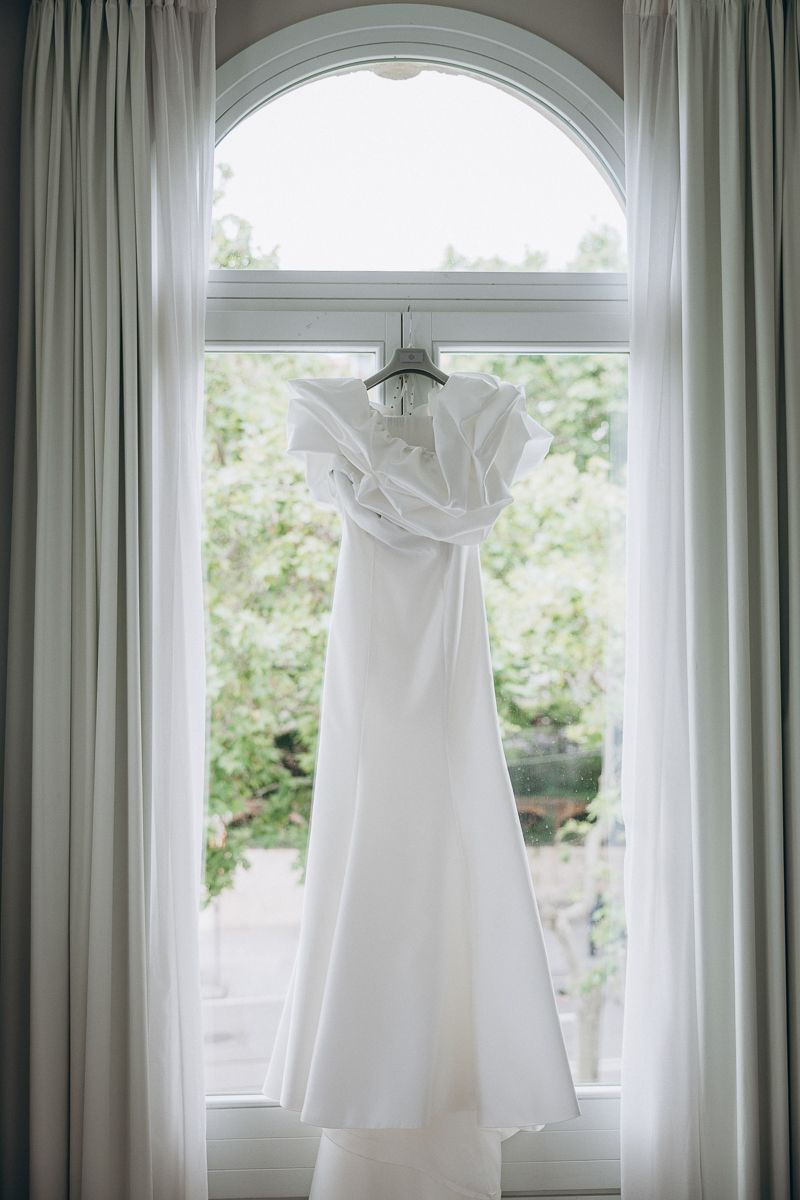 Wedding dress details before ceremony in Barcelona