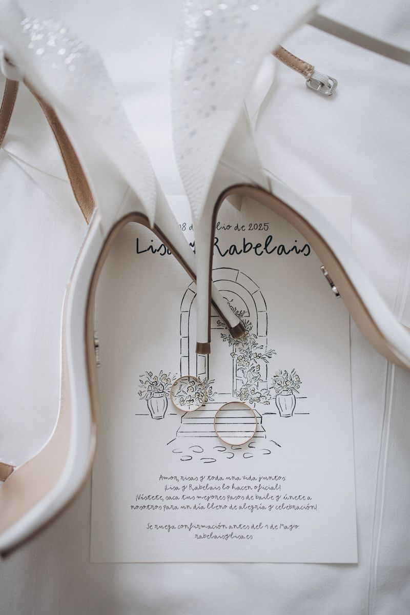 Wedding dress details before ceremony in Barcelona