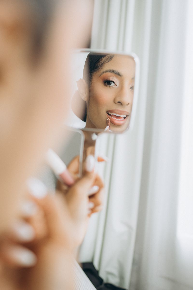 Bride getting ready before wedding ceremony in Barcelona